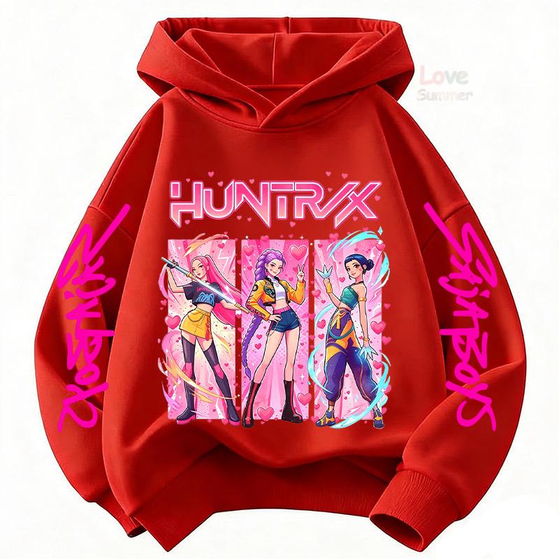 Huntrx KPop Девочки Охотницы на Демонов Группа Мультяшная Детская толстовка девочки подростки Весна Осень Новый Стиль 4-14 лет