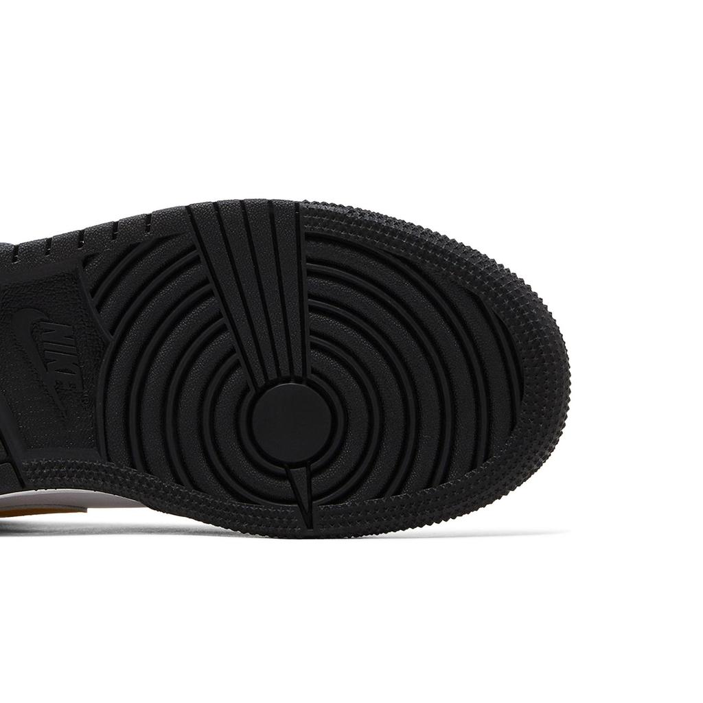 Air Jordan 1 Mid Grade School 'Black University Gold' (Unisex) White / Pollen / Black Kids' Basketball Shoes 554725 177