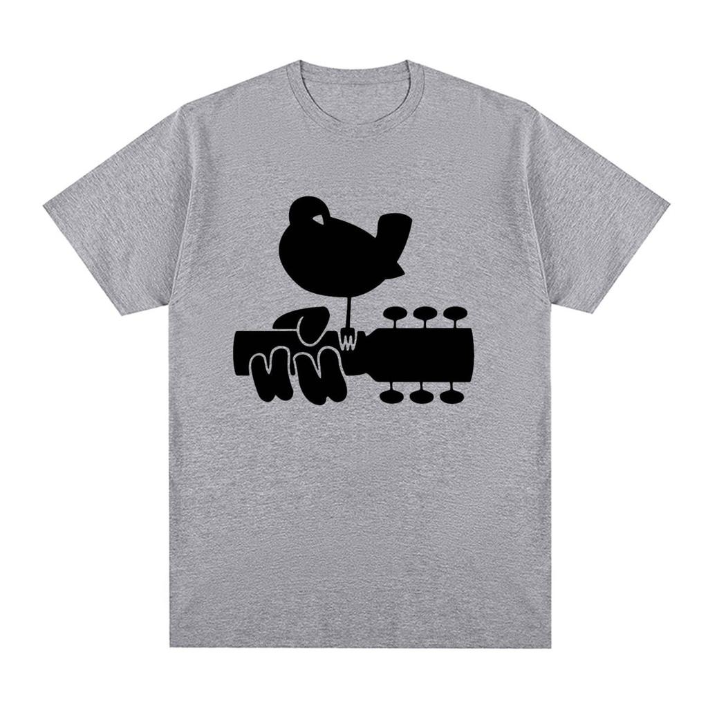 Woodstock Bird Guitar Vintage T-shirt 1969 Funny Novelty Cotton 50th Anniversary Men T shirt New Tee Tshirt Womens Tops