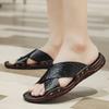 Модная мужская обувь Мужские кожаные шлепанцы Удобная летняя повседневная обувь для мужчин Нескользящая подошва Тапочки Легкие Пляжные Полушлепанцы