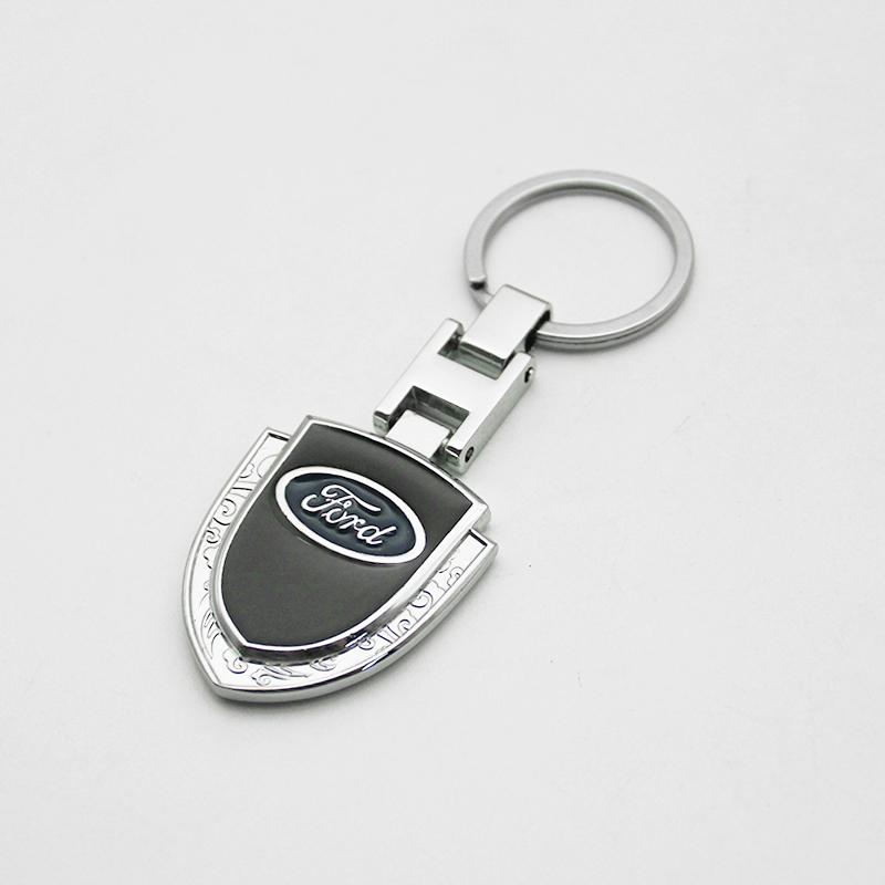 TVEI7 3DMetal/Leather Car Keychain Badge Emblem For Ford Fiesta Focus MK2 Mondeo Kuga Galaxy C-Max S-Max Key Chain Rings Accessories