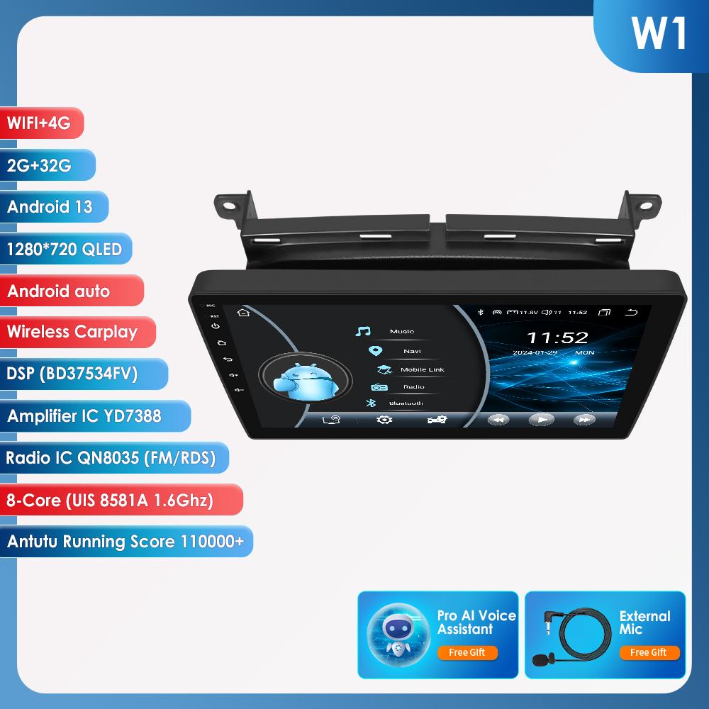 OSSURET Carplay Автомобильные интеллектуальные системы Carplay Android 13 Автомобильное радио для Fiat 500 2016 2017 2018 2019 Мультимедийный видеоплеер WIFI Авторадио Bluetooth