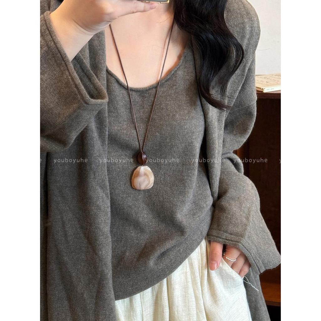 Китайская эстетика, ретро, омбре, длинное ожерелье для женщин - 2025, высококлассная цепочка для свитера, уникальный нишевый дизайн