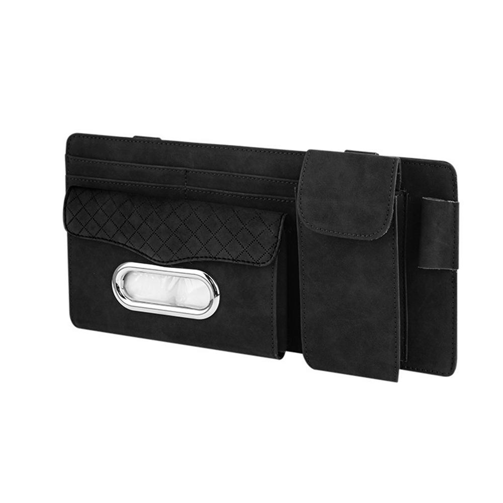 Органайзер для солнцезащитного козырька автомобиля, универсальная сумка для хранения панели козырька из искусственной кожи, многокарманный автомобильный органайзер, чехол для хранения очков