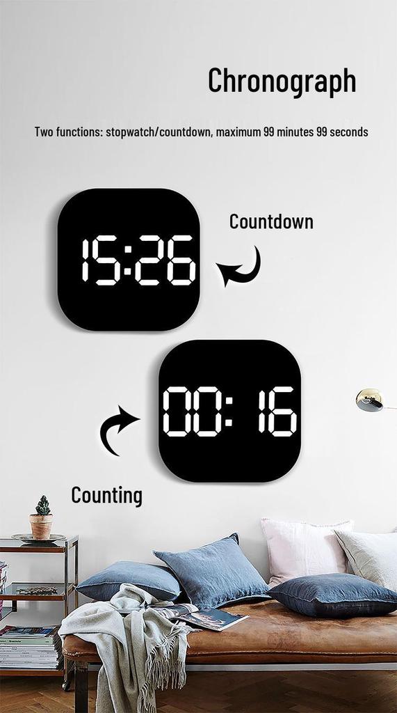LED Acrylic Decorative Gym Wall Clock with Countdown Timer for Living Room