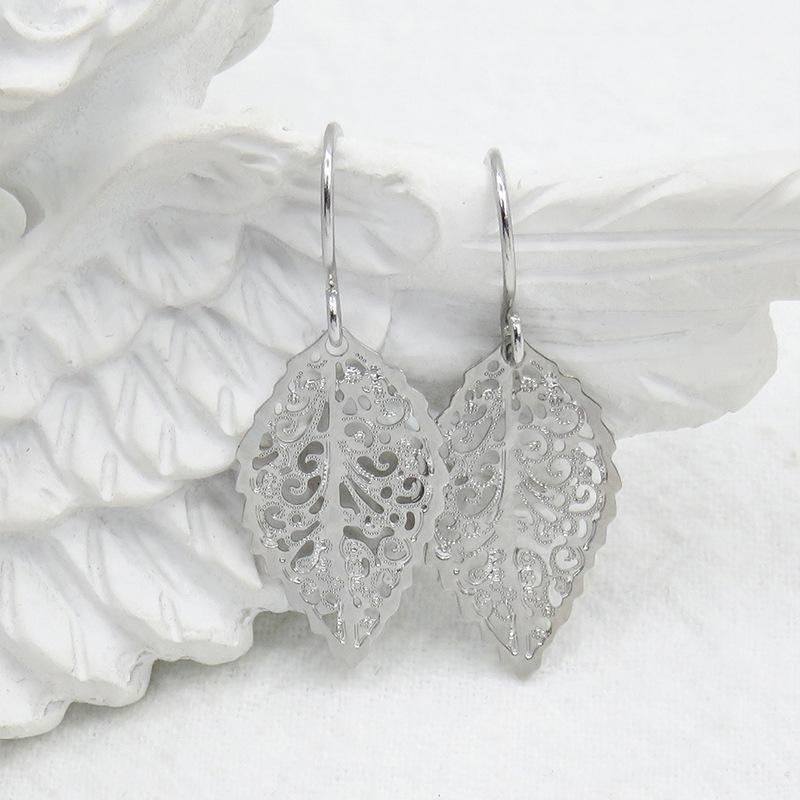 Модные позолоченные серьги с подвеской в виде полого листа в стиле ретро, нишевый стиль High-end Feeling