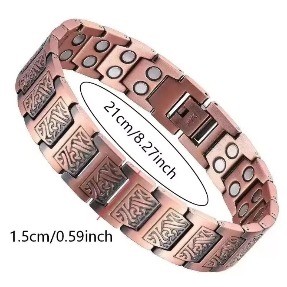 Retro Style Full Magnetic Bracelet Red Copper Men Bangle Magnetic Stone Bracelet  Jewelry Gift