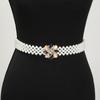 Wide Elastic Waistband Bling Women Waist Belt Sweet Pearl Waist Belt  Skirt Decoritive