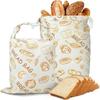 Reusable Beeswax Bread Bags Beeswax Coated Cotton Fabric Bread Storage Bags Lock Closure 43*33cm Fresh-Keeping Bread Bags