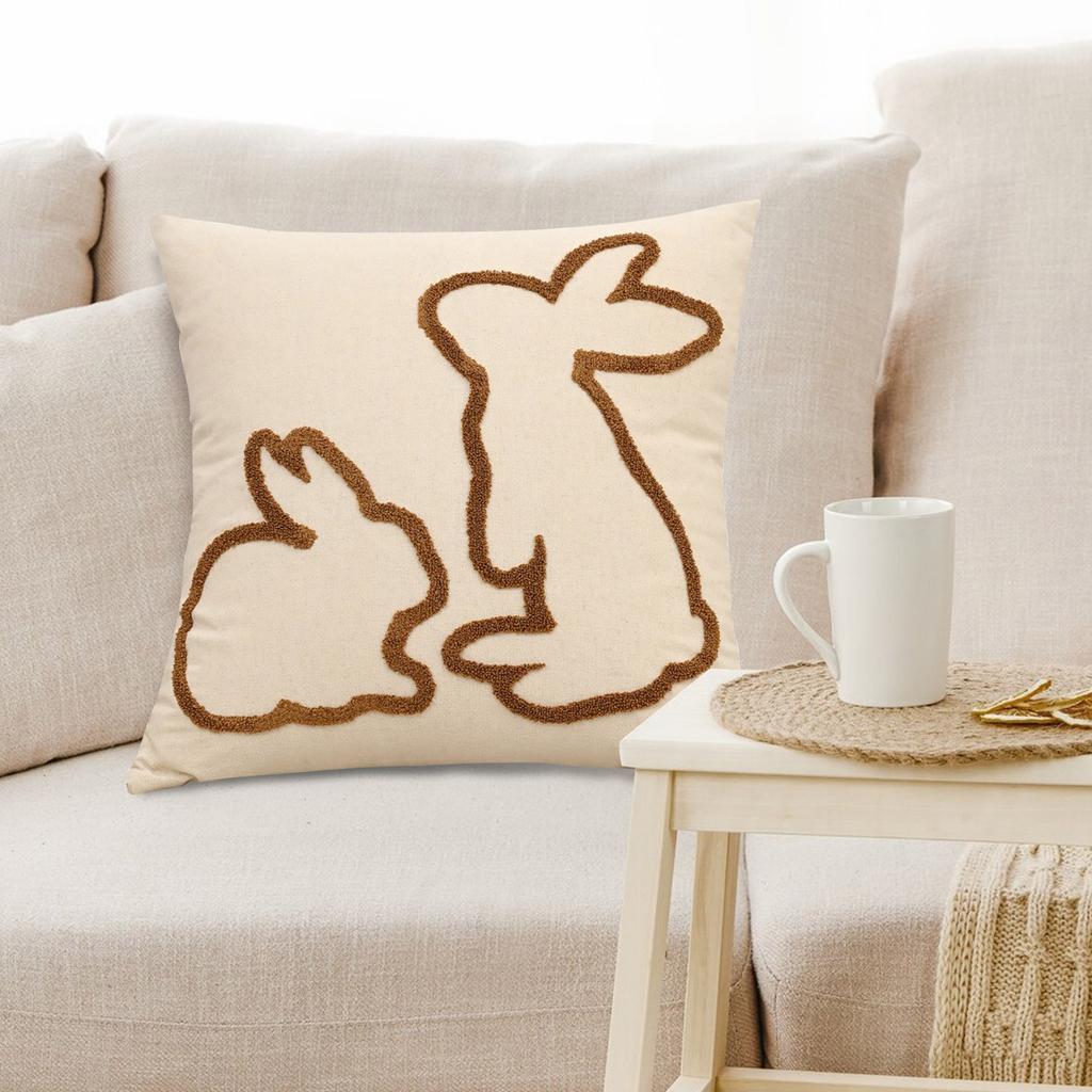Embroidered Easter Elements, New Pillows For Living Room And Bedroom, Easter Decoration, Easter Pillowcases,17.7*17.7inch,1pc