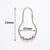 12PCS Bathroom Accessories Five Beads Gourd Shaped Hook Metal Anti Rust Shower Curtain Hooks