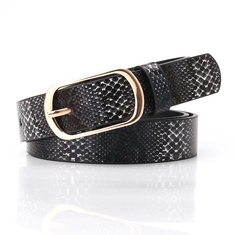 2025 Vintage Snake Leopard Print Belt for Women Black Fashion Waist Leather Belt for Lady Female Waistband Belts
