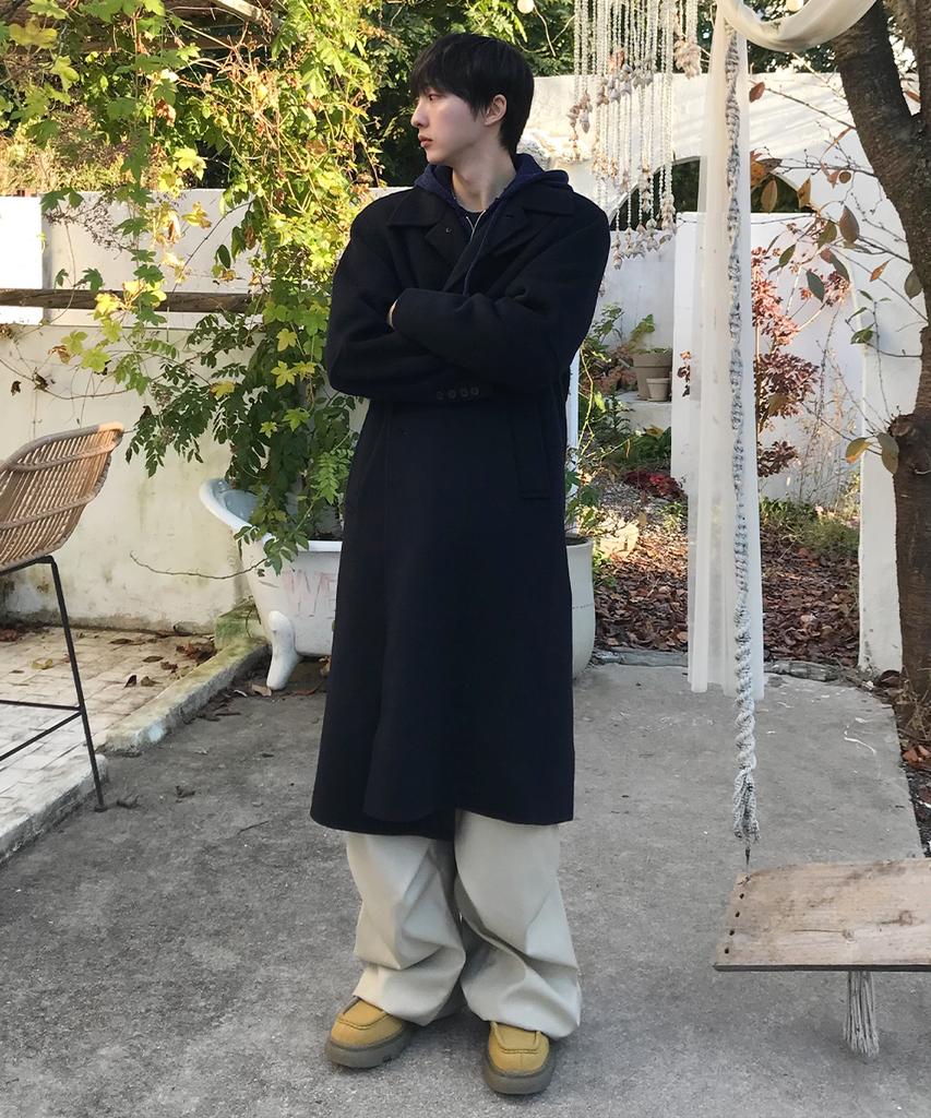 Intempomood Cashmere Blend Handmade Mac Coat_Dark Navy