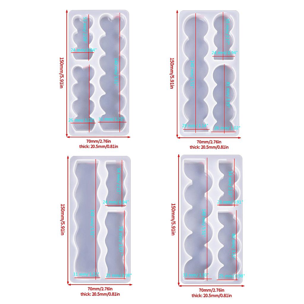 Long Candle Molds 3-in-1 Heart Candle Molds for Making Candle Soap Room Decorations Valentines Gift