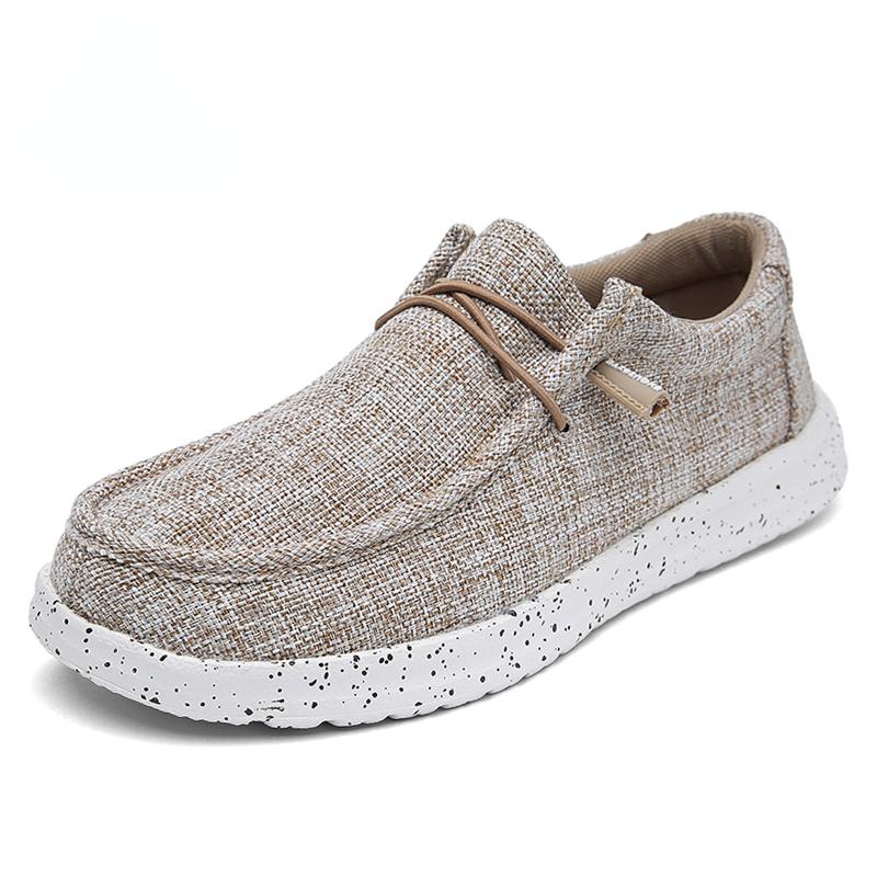 Модные повседневные туфли для мужчин из парусины, осенние, удобные, на плоской подошве, мужские туфли для вождения, дышащие мокасины, легкие, вулканизированные туфли