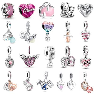 Новинка 2022 года, светящаяся в темноте лампочка, двойная подвесная детская соска, бусина «сделай сам», подходит для оригинальных подвесок, браслет из серебра 925 пробы, C278