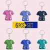 2D Flat Nurse Uniform Shape Car Pendant Christmas Tree Decoration Acrylic Flat Keychain Jewelry Pendant