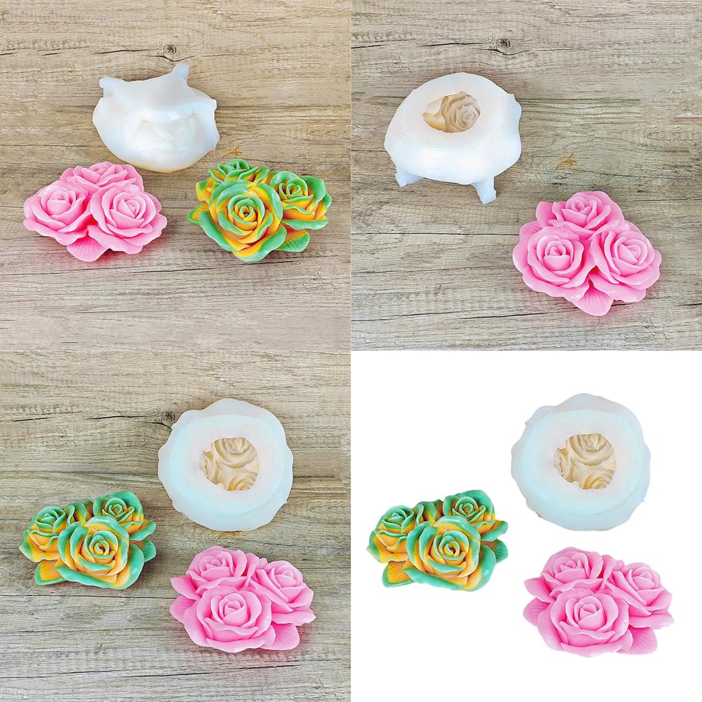 Элегантные силиконовые формы для мыла в виде роз, 3D формы для изготовления свечей в форме цветка, силиконовый текстурный инструмент для рукоделия, материалы для ручной работы