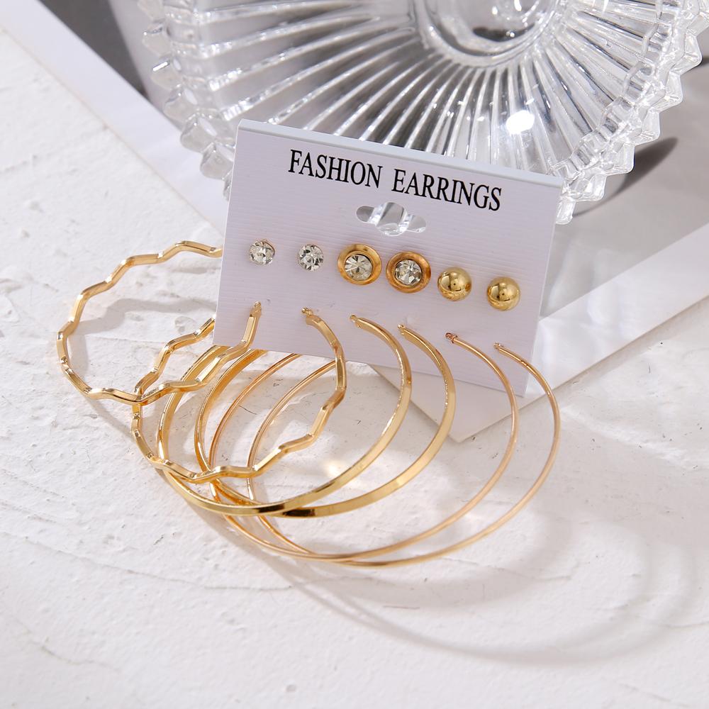 Модные металлические большие серьги-кольца для женщин, элегантные серьги-гвоздики с цирконием, ювелирные изделия, подарки