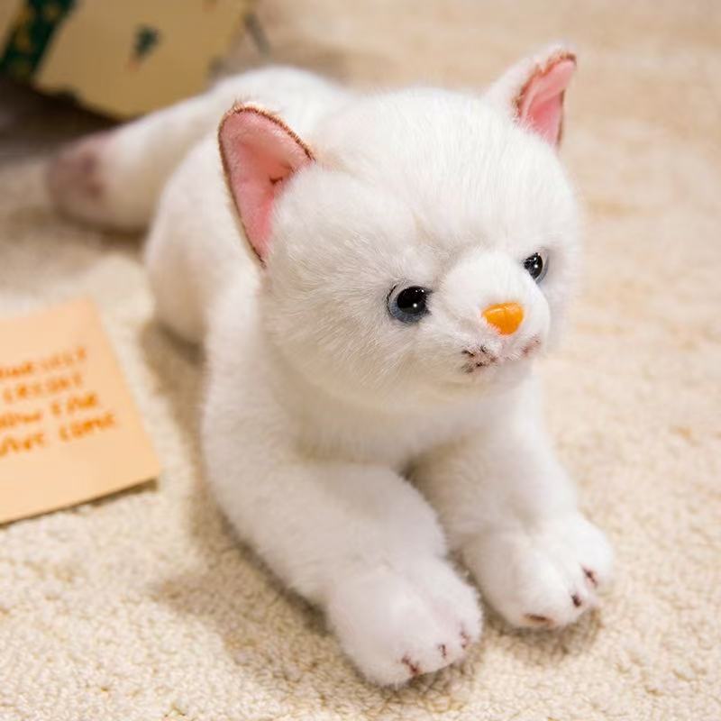 32см симуляция новая кукла кошка в положении лежа мягкая плюшевая игрушка мультяшный аниме милая подушка подушка для детского подарка на день рождения забавная кукла
