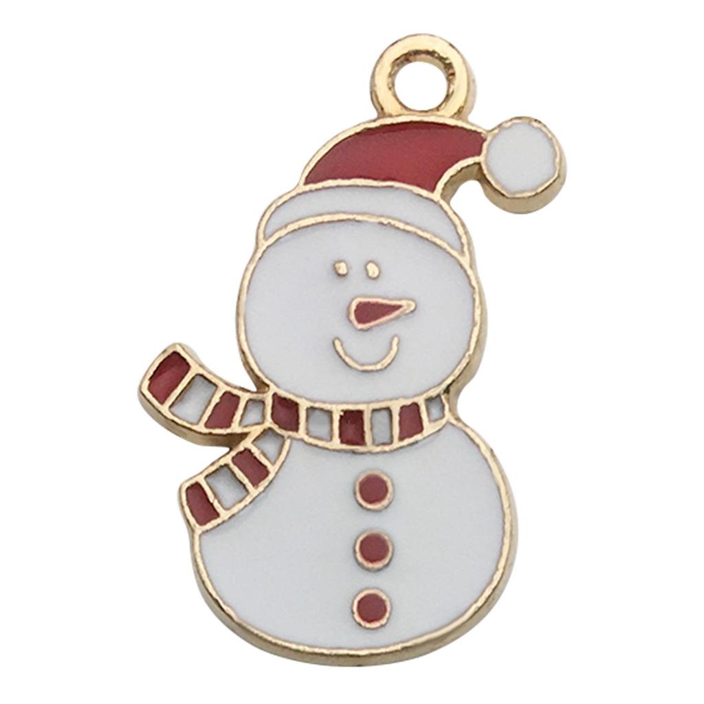 Set of 50 Christmas Oil Drop Pendants: Cute Santa, Snowman, Tree DIY Jewelry Accessories