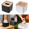Home Kitchen Round/Square Wooden Disposable Paper Facial Tissues Tissue Box Holder Bathroom Bedroom Organizer