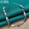 Purple AAA Zircon Silver Bracelet Women's Wedding Gift Fashion Jewelry