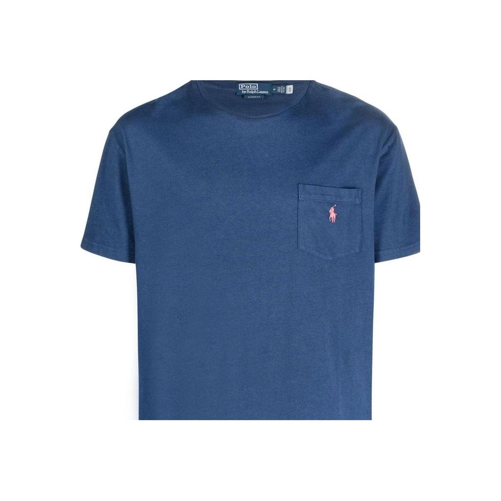 Polo Ralph Lauren Ss23 Solid Color Logo Embroidered Crew Neck Short Sleeve T-Shirt Men T-Shirts Gem-Blue 710835756-006