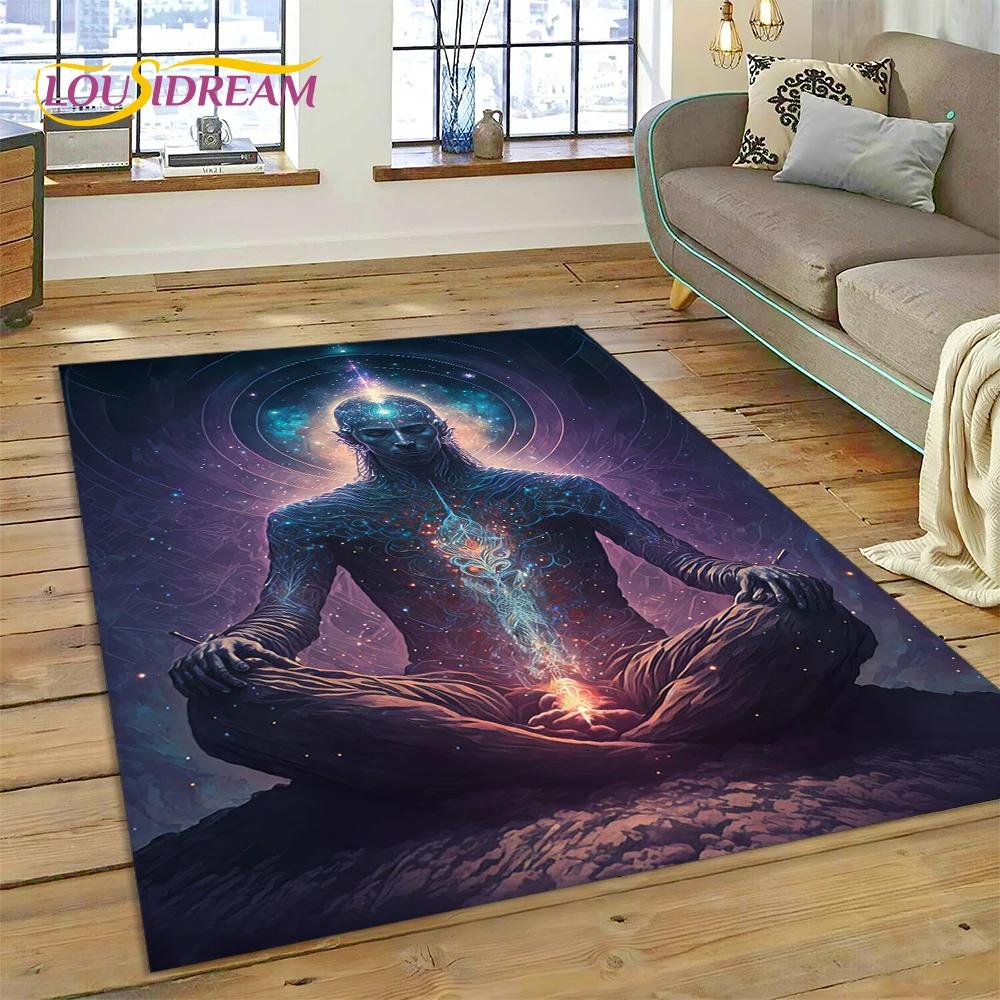 3D ковер для йоги, медитации, Радуги, 7 чакр, ковер для спальни, гостиной, домашний диван, украшение, детская игра, большой декор, напольный коврик