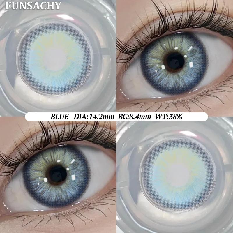 FUNSACHY Color Contacts 1Pair Natural Brown Корейские большие контактные линзы для глаз Красота серые зрачки цветные мягкие линзы ежегодно
