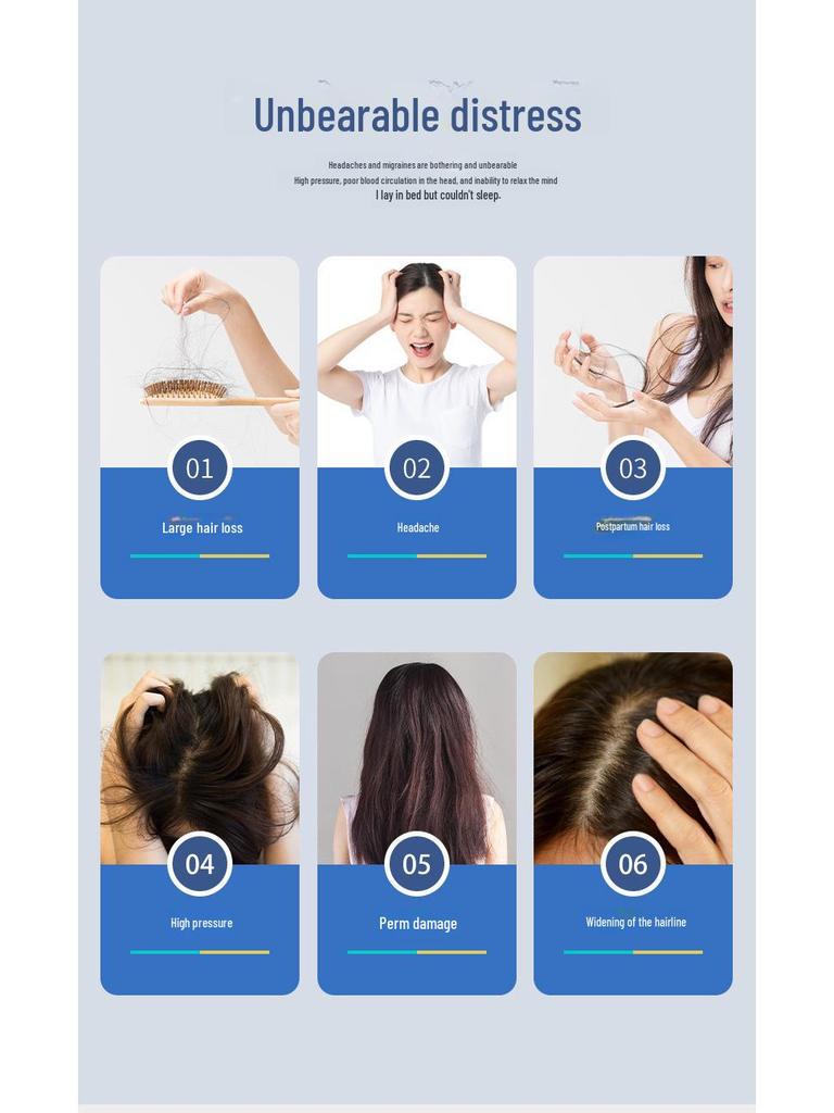 Электрический массажер для кожи головы против выпадения волос со светотерапией