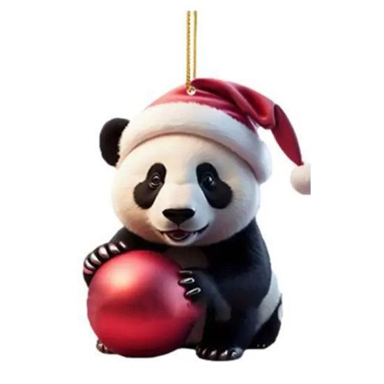 Car Rearview Mirror Pendant Hanging Decoration with Lanyard Easy To Hang Realistic Design Animal Shaped Christmas Tree Ornament