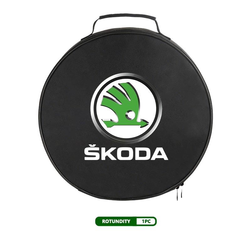 AAFO1 For Skoda Oxford Cloth Car Charge Cable Case Organiser Waterproof Charging Gun Storage Bag Kamiq Karoq Octavia 2 3 Rapid Scala