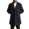 Мужской осенне-зимний плащ с отложным воротником, двубортный сплошной цвет, толстый кардиган с длинными рукавами, карманы с вырезом на воротнике, карманы в британском стиле