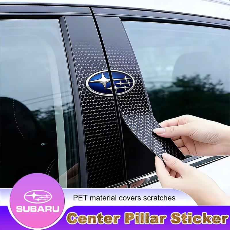 2Pcs Car B-pillar Stickers Auto Center Column Decoration Decal For Subaru STI WRX Forester Impreza Legacy Outback XV WAS Ascent