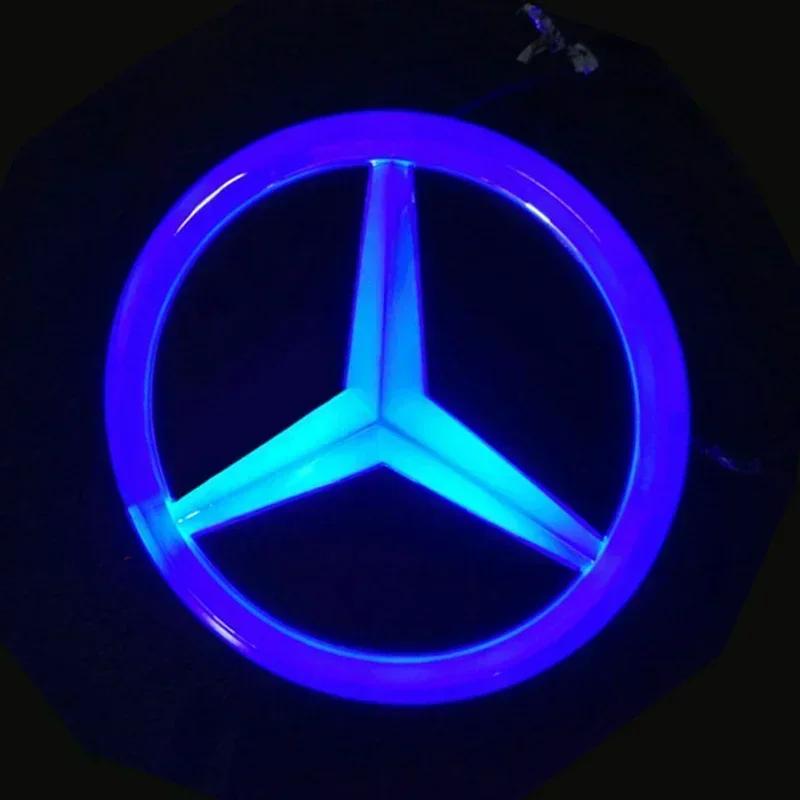 AABIC1 9.5cm Car Rear Trunk Emblem ABS LED Badge Light Accessories for Mercedes Benz S350 S300L S A B C E Class GLA GLK ML GL GLC GLE