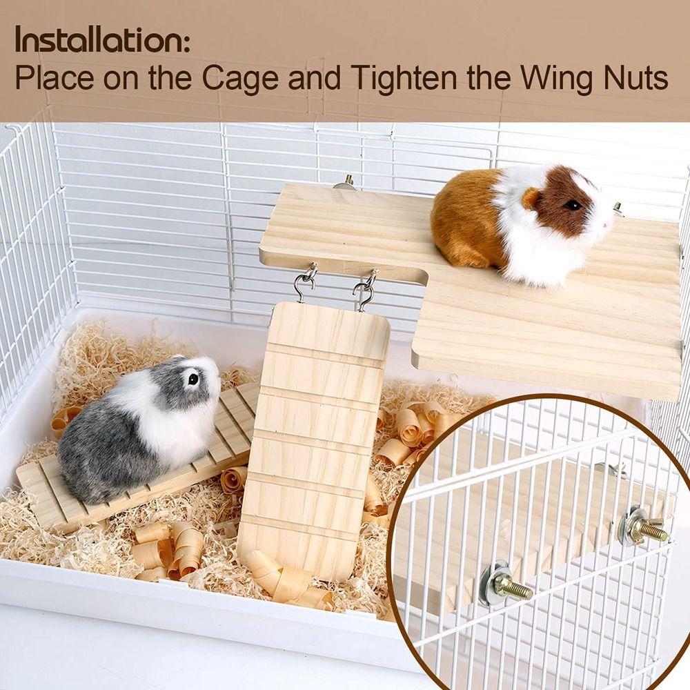 Птица Мышь Морская свинка Крыса Натуральный хомяк Выступ Клетка Аксессуары Стоячая платформа с лестницей