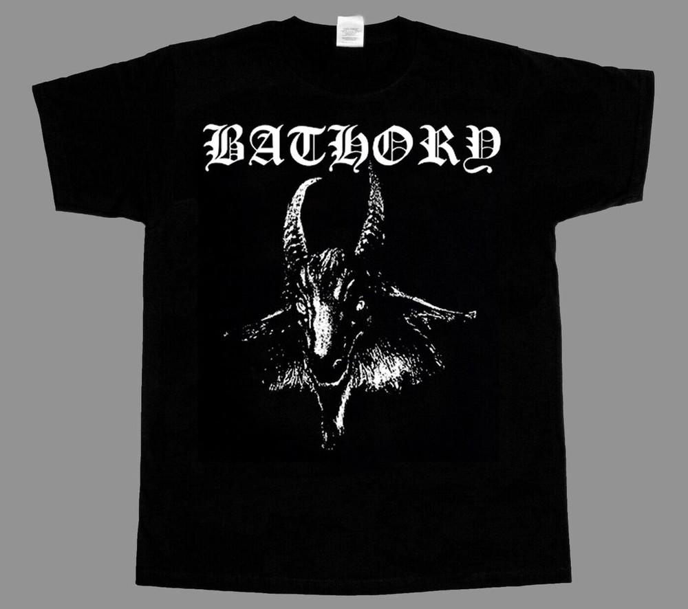 Футболка Bathory Металлическая футболка Голова козла Музыкальная футболка Унисекс футболка