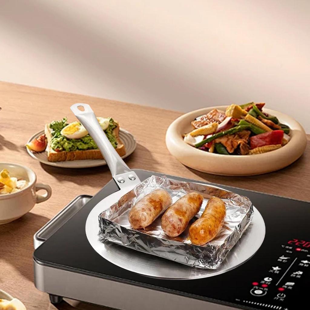 Теплораспределительная пластина с индукционным диском и длинной ручкой, многоцелевая для керамической готовки