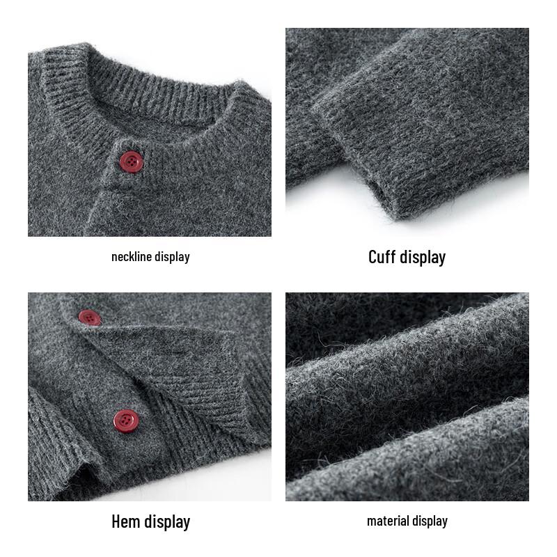 ROMON Men's Casual Button-Front Knit Cardigan