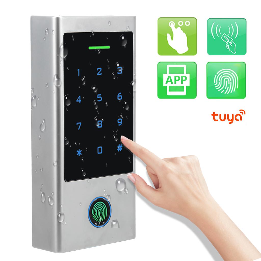 125KHz RFID Access Control Machine WG26?44 Backlit Keyboard ID Card Fingerprint Password for TUYA