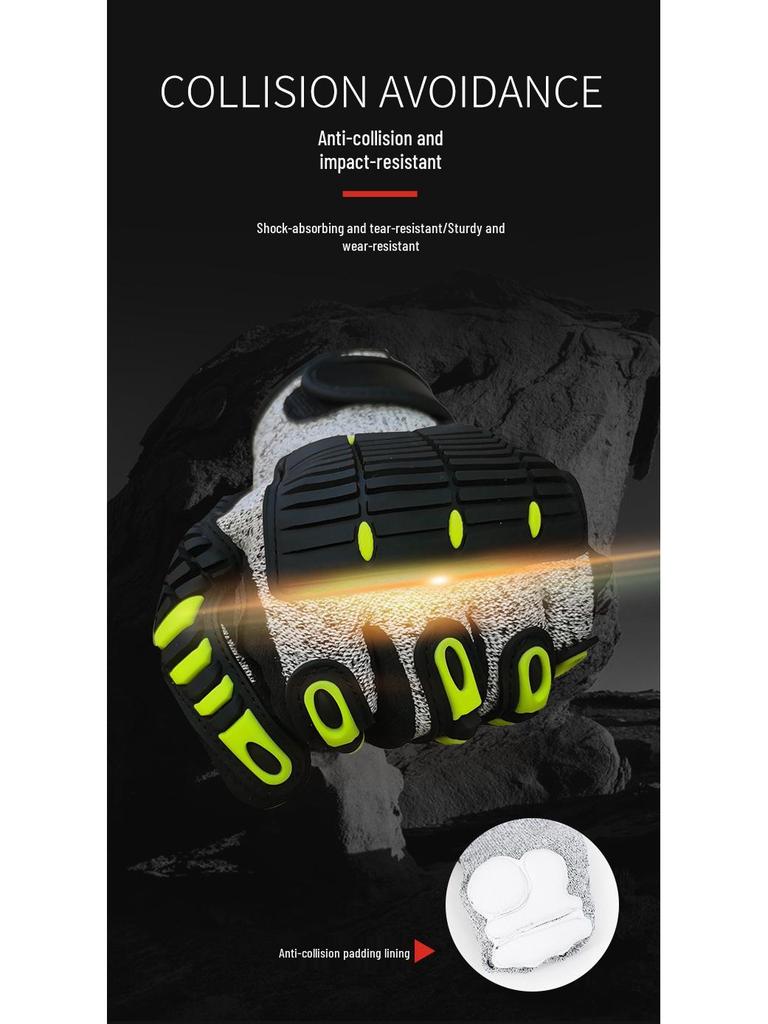 Ударопрочные перчатки из HPPE 5 уровня защиты от порезов для нефтегазовой, горнодобывающей и строительной промышленности