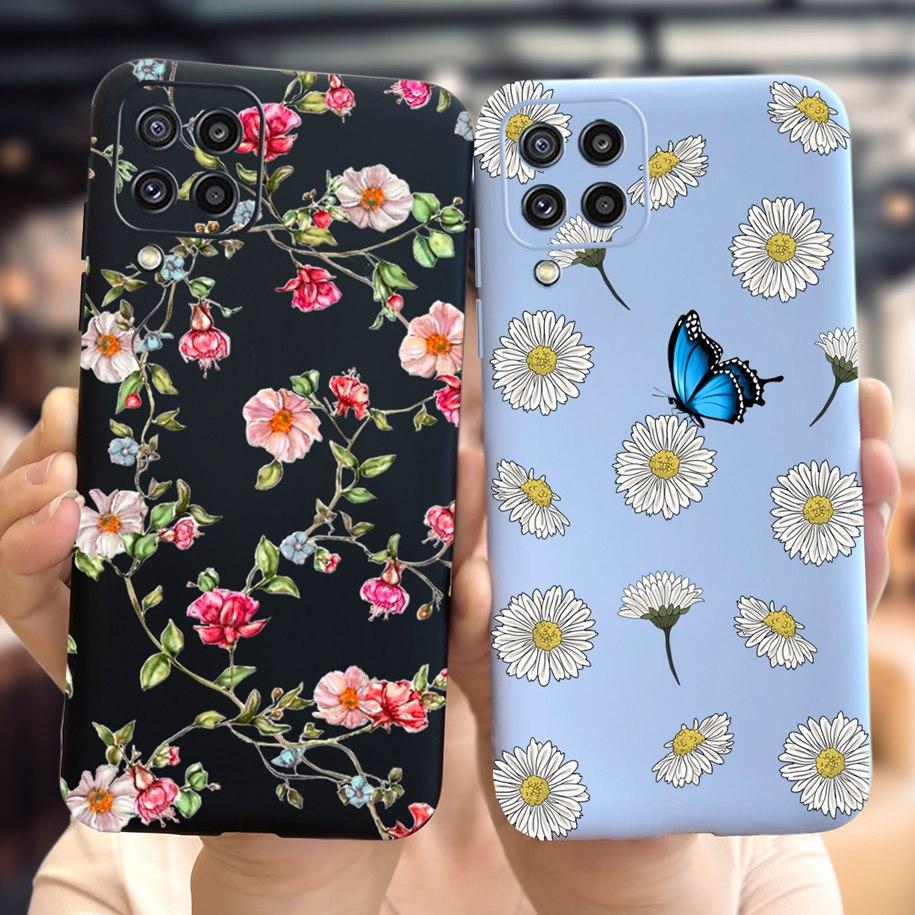 Чехол для Samsung M32 Силиконовая задняя крышка Чехол для телефона с цветами Для Samsung Galaxy M32 M12 M42 M52 A12 A22 A32 A42 A52 A72 5G Мягкий чехол