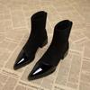 Autumn Women's Fashion Square Heel Pointed Toe Ankle Boots