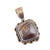 Natural Crazy Lace Agate Gemstone 925 Solid Silver Two Tone Pendant 1.25'' T5d90
