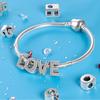 New 925 Silver 26 Letters Alphabet A Charm Bead Bracelets Pendant Silver DIY Jewelry