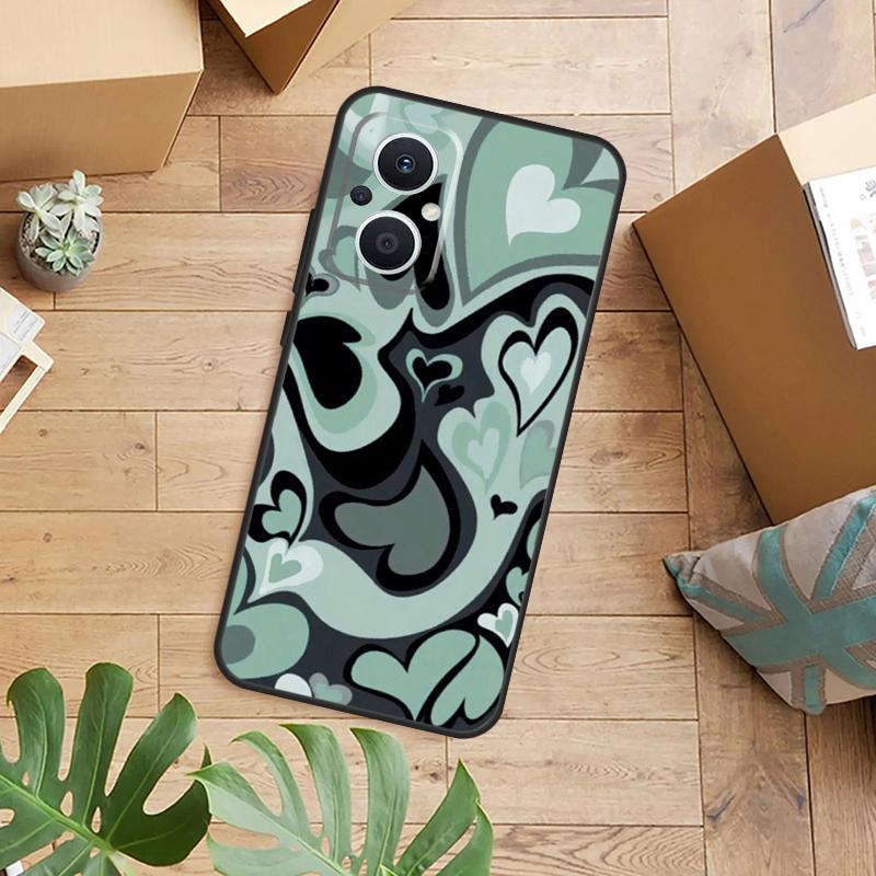 Brown Purple Hearts Swirl Pattern Phone Case For OPPO Reno 14 13 11 12 F 10 Pro 8T 7 8 Lite OPPO Find X8 X6 X5 X9 Pro Cover