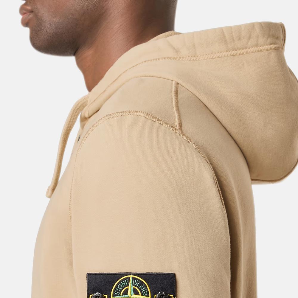 STONE ISLAND Однотонная толстовка с капюшоном на молнии, с длинными рукавами, унисекс, Desert K1S1561000-42S0051-V009A