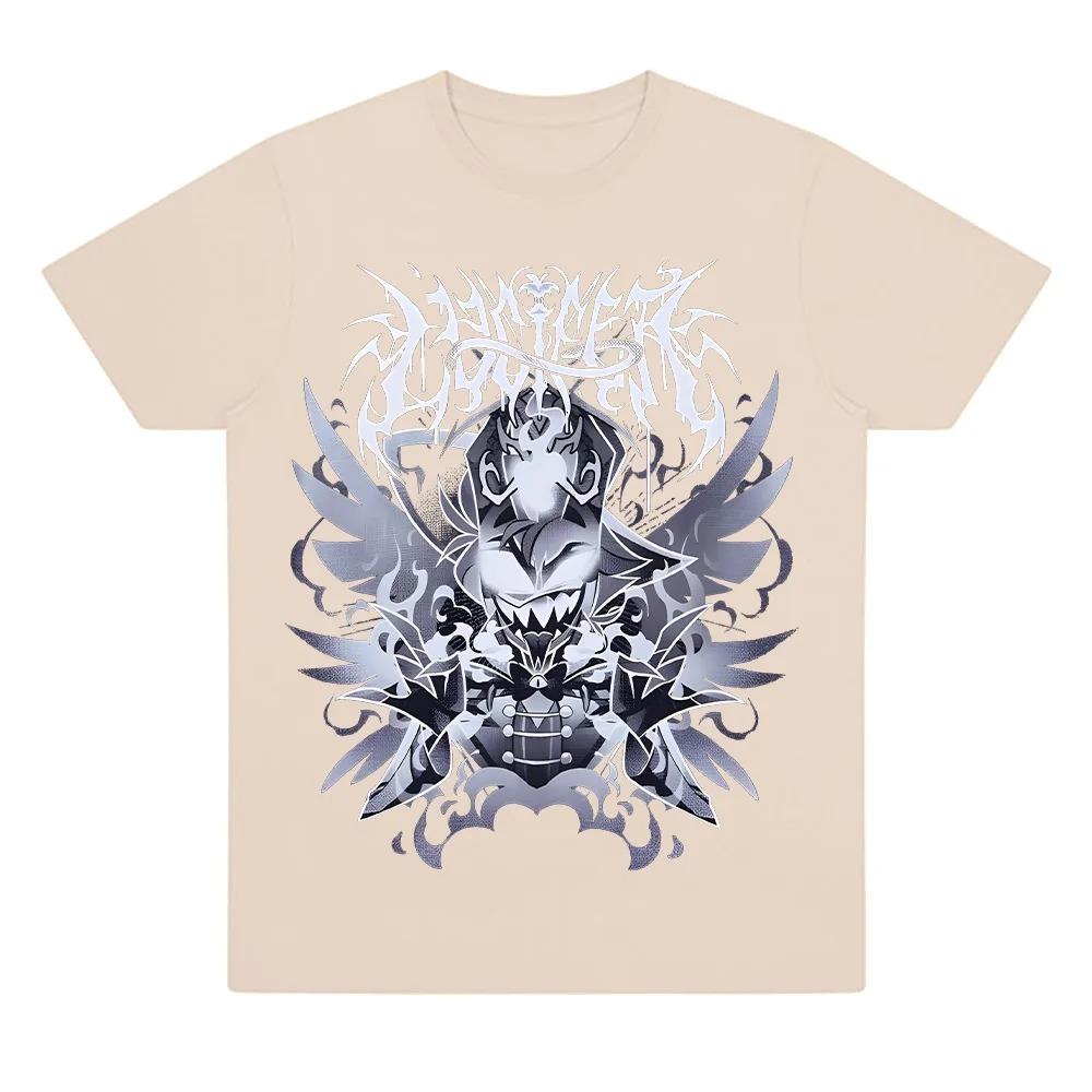 HazbinHotel Люцифер Металлическая футболка Эстетичная футболка Люцифера Морнингстара Высококачественный Люкс горячий продукт Унисекс Хлопок Оверсайз мягкая