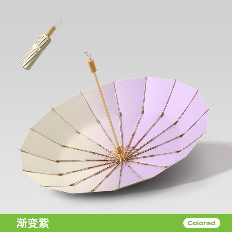 Новый 16-спицевый виниловый макарон с плавным переходом цвета, цветной клей для дождя и солнца, солнцезащитный зонт-парасоль с фиксированным рисунком